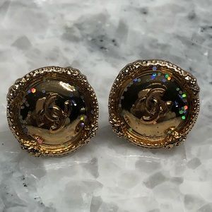 Repurposed Chanel Button Earrings